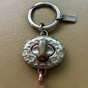 COACH Pre-Owned/Loved Classic Silver Logo Valet Key Chain/Fob, GUC!